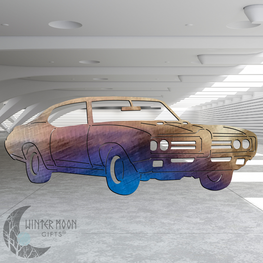 69 GTO "The Judge" Metal Art – Black, Red, Blue, Yellow, White, Heat Painted or Bare Steel
