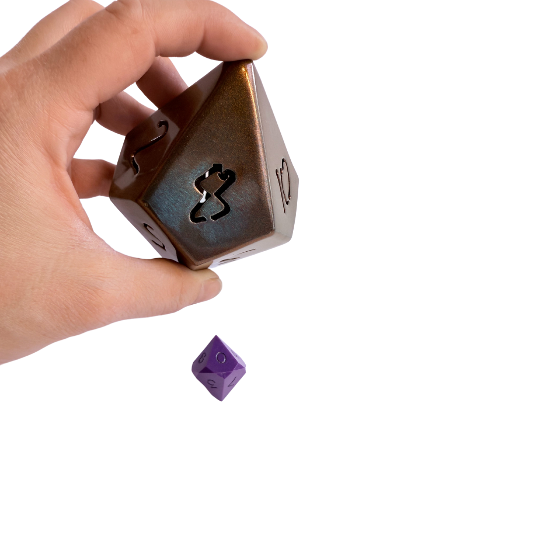 Alexandrite DnD Dice Set – Handmade Metal RPG Dice | Powder Coated Steel