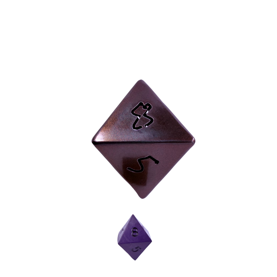 Alexandrite DnD Dice Set – Handmade Metal RPG Dice | Powder Coated Steel