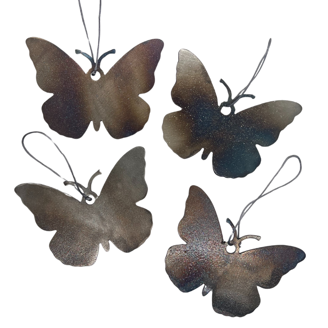 Butterfly Ornament – 3"x4" Heat Painted Metal Holiday Decor