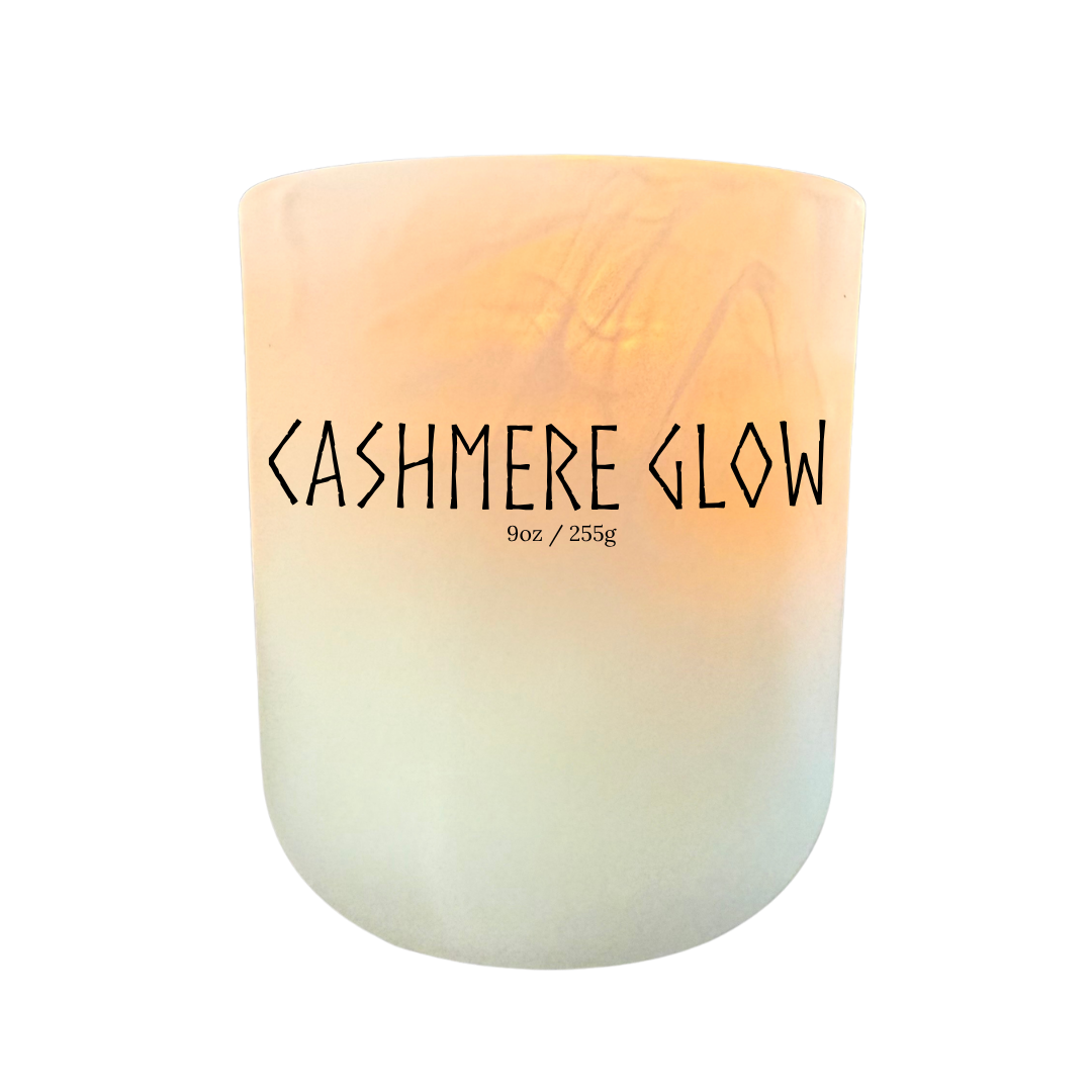 Cashmere Glow Soy Candle – Soft Vanilla, Amber & Warm Musk Scented Candle