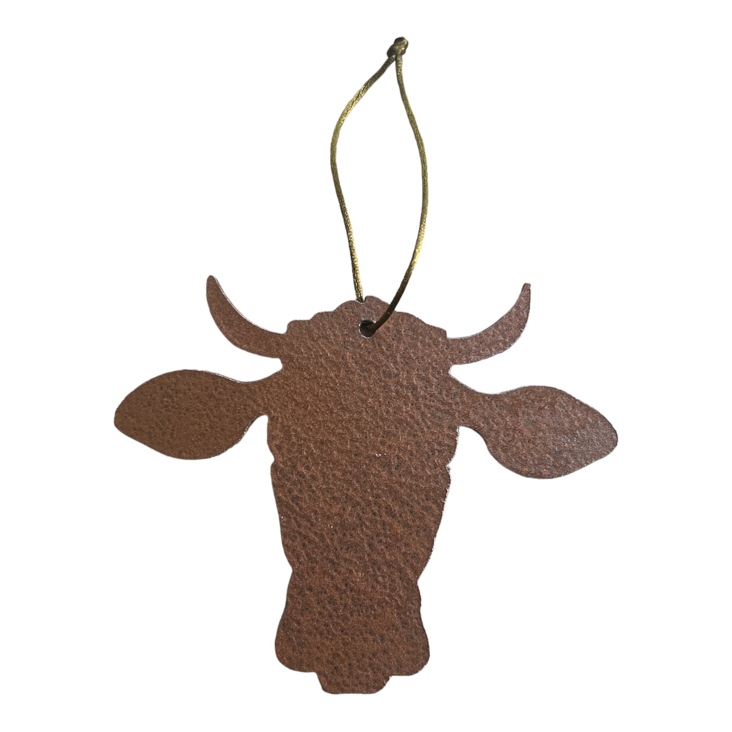 Cow Christmas Ornament – 3.5"x4.25" Hammered Copper Metal Holiday Decor