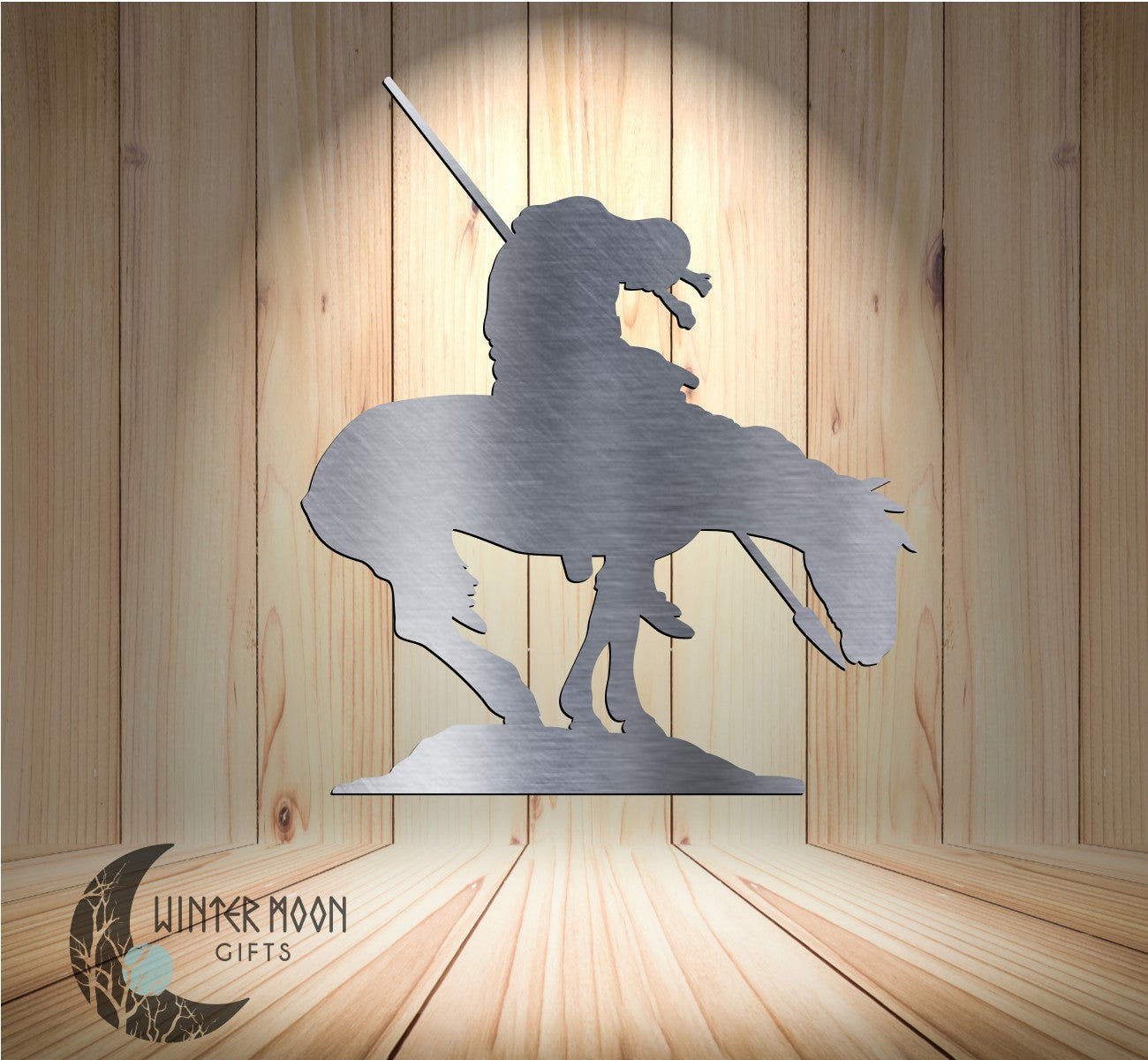 End of the Trail Metal Art – 15.25" Tall, 13" Wide with Heat Paint, Powder Coat, or Bare Metal Finish