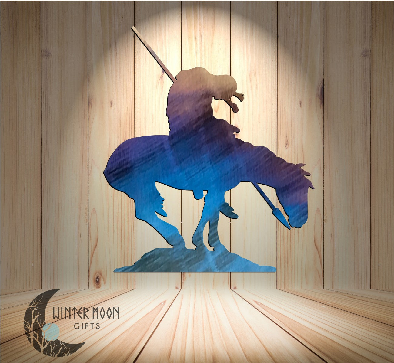 End of the Trail Metal Art – 15.25" Tall, 13" Wide with Heat Paint, Powder Coat, or Bare Metal Finish