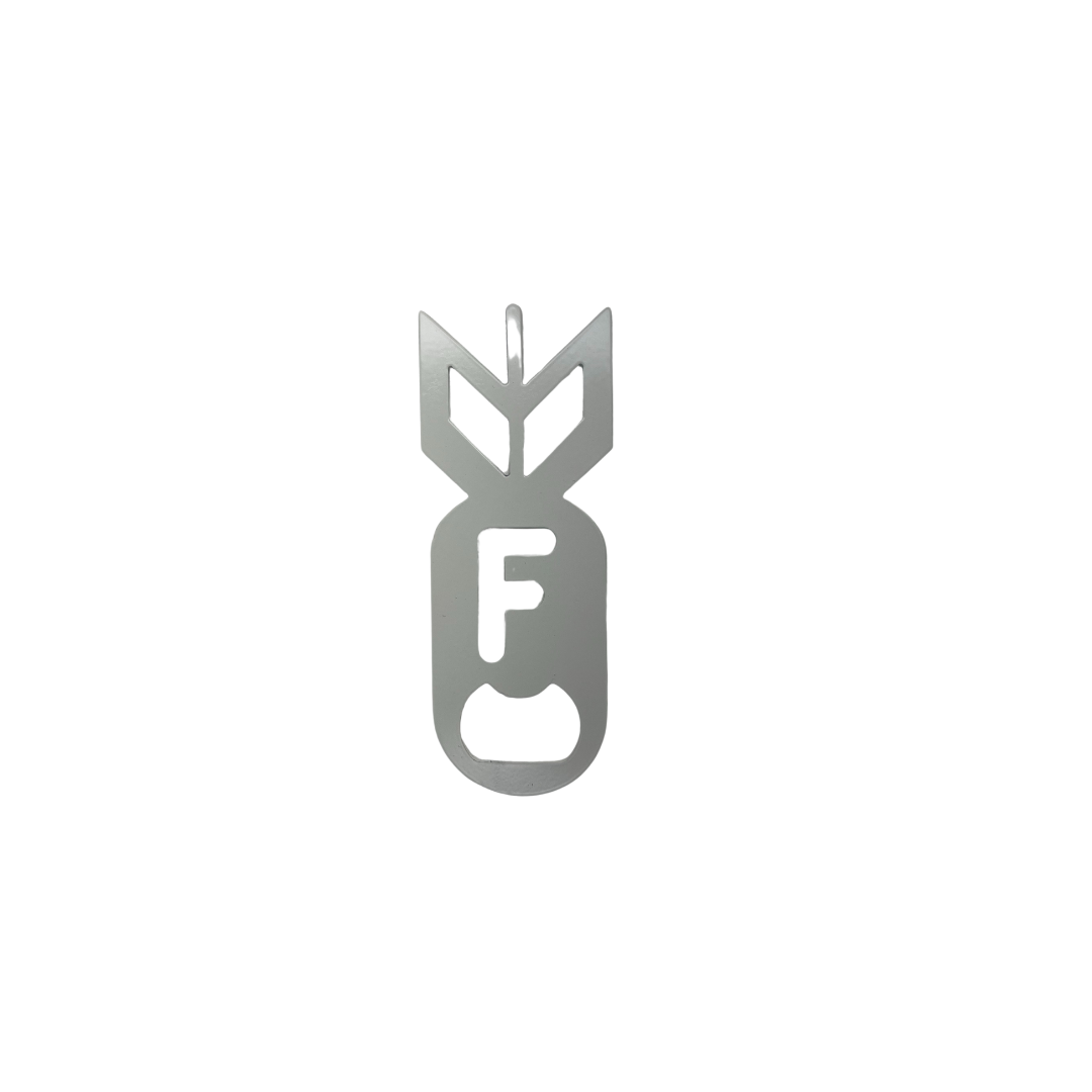 F Bomb Bottle Opener – 5.25" Steel with Powder Coat Finish, Multiple Colors