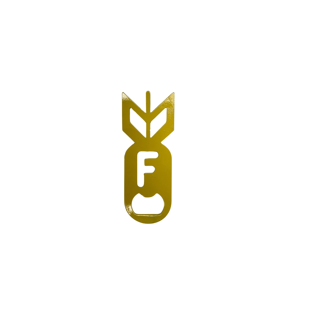 F Bomb Bottle Opener – 5.25" Steel with Powder Coat Finish, Multiple Colors