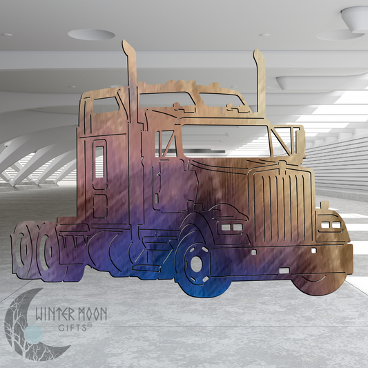 Kenworth W900L Metal Art – Black, Red, Blue, Yellow, White, Heat Painted or Bare Steel