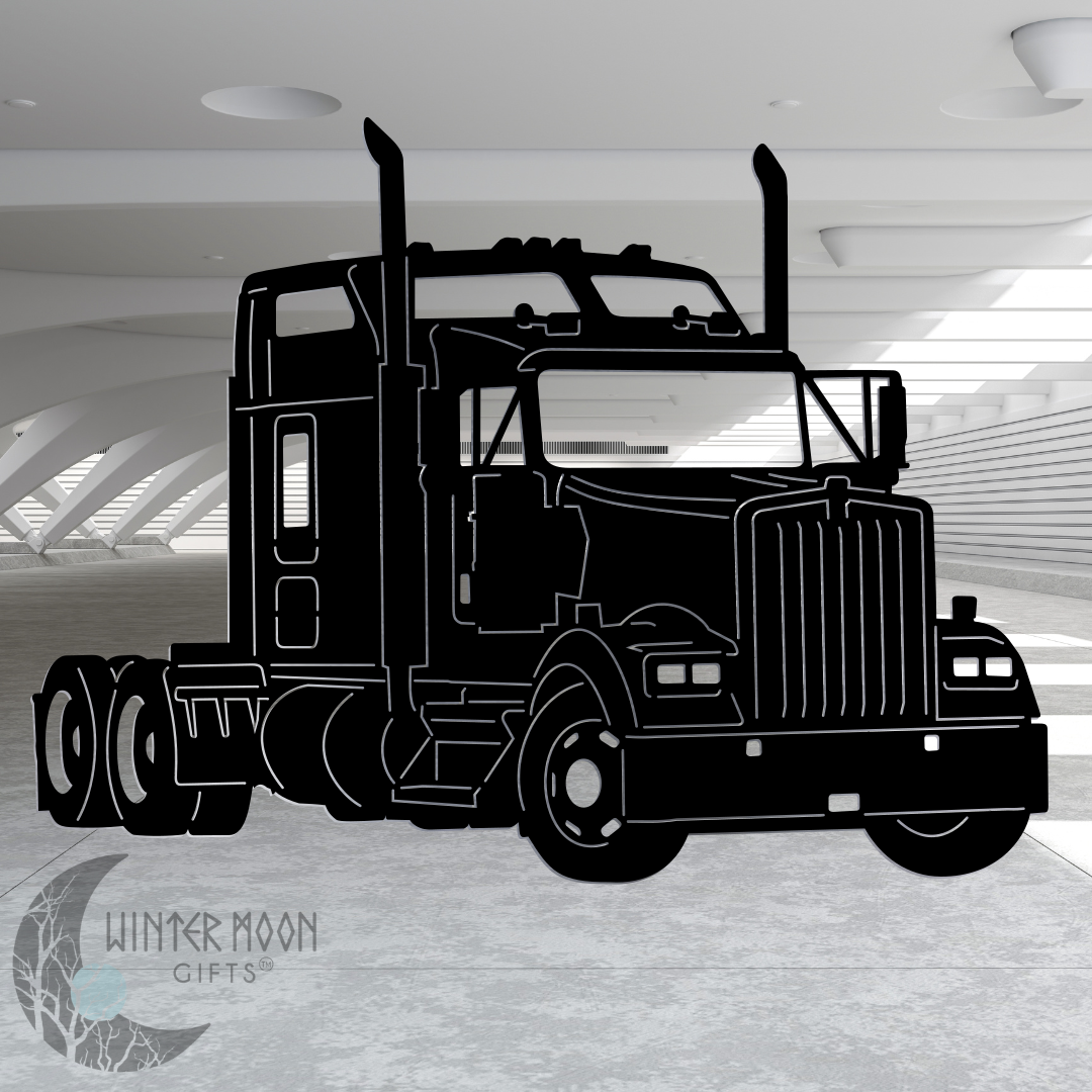 Kenworth W900L Metal Art – Black, Red, Blue, Yellow, White, Heat Painted or Bare Steel