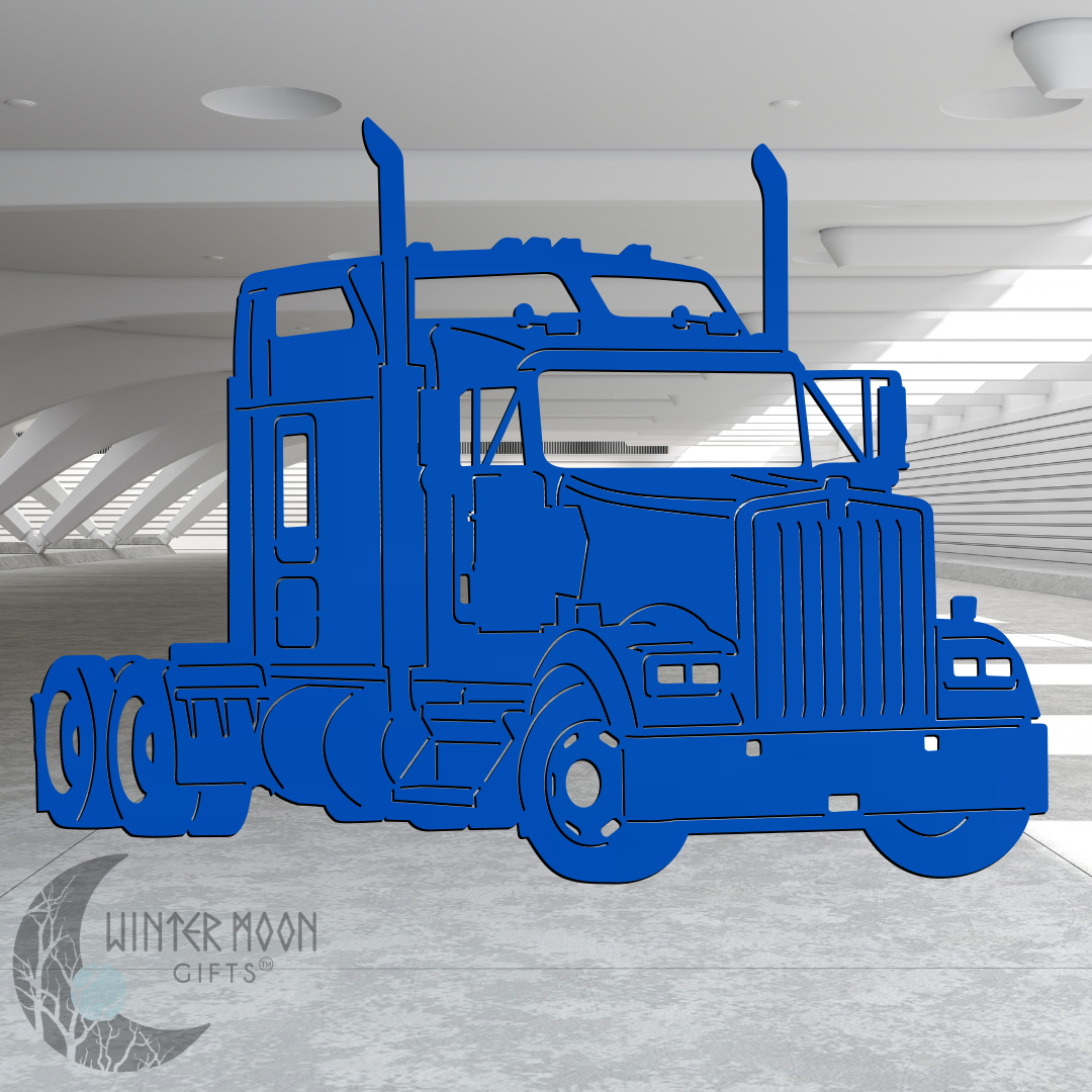 Kenworth W900L Metal Art – Black, Red, Blue, Yellow, White, Heat Painted or Bare Steel
