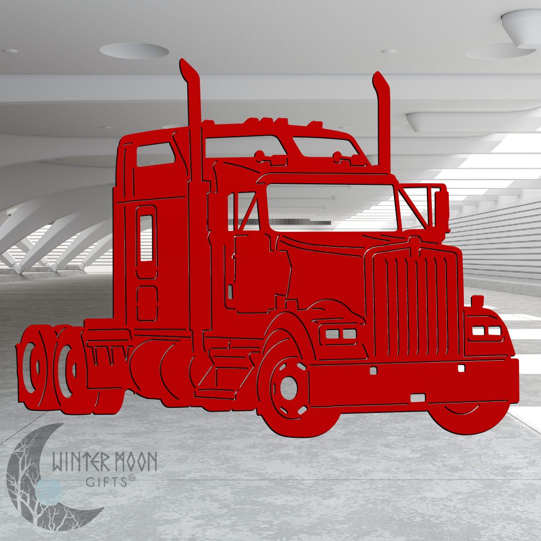 Kenworth W900L Metal Art – Black, Red, Blue, Yellow, White, Heat Painted or Bare Steel