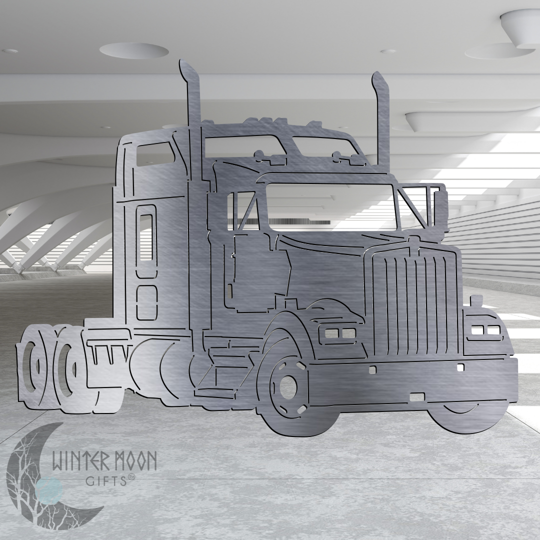 Kenworth W900L Metal Art – Black, Red, Blue, Yellow, White, Heat Painted or Bare Steel