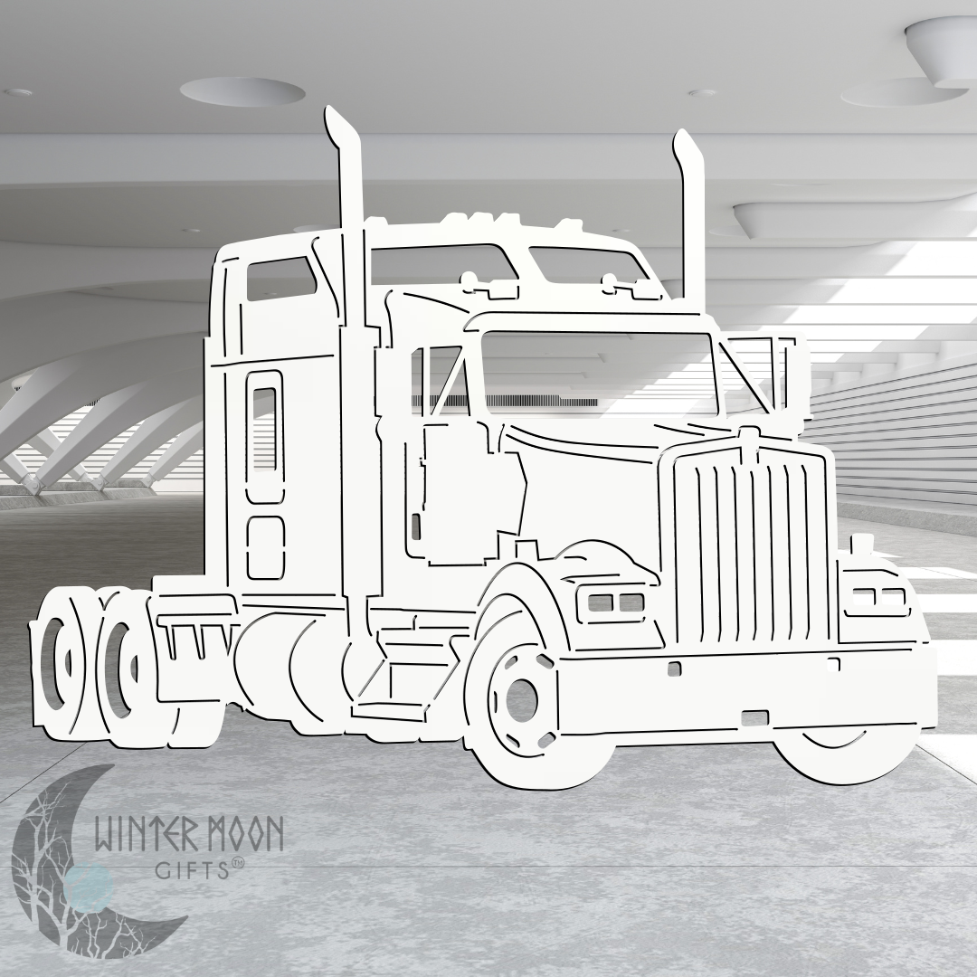 Kenworth W900L Metal Art – Black, Red, Blue, Yellow, White, Heat Painted or Bare Steel