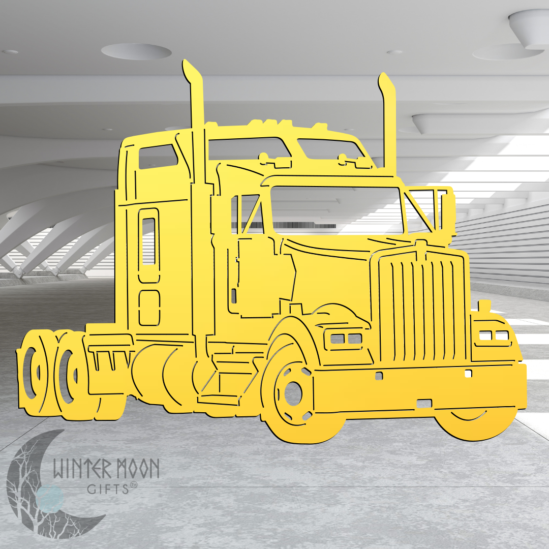 Kenworth W900L Metal Art – Black, Red, Blue, Yellow, White, Heat Painted or Bare Steel