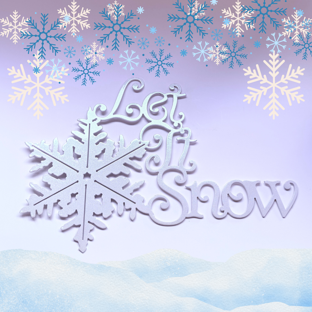 Let It Snow Holiday Metal Sign – 13"x9" Powder Coated Winter Wall Decor