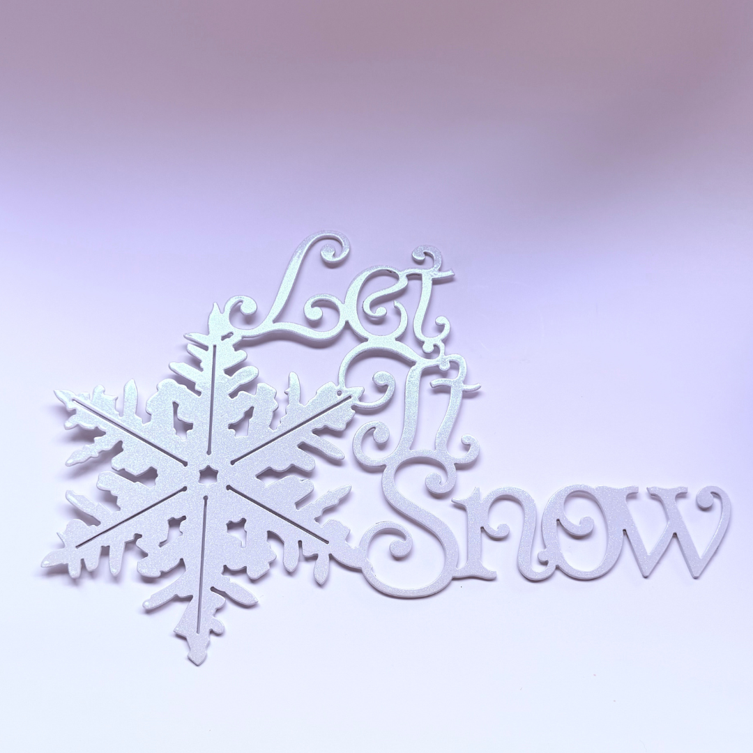 Let It Snow Holiday Metal Sign – 13"x9" Powder Coated Winter Wall Decor