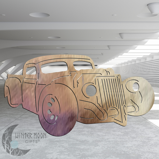 Rat Rod Metal Art – Heat Painted, Black, Copper, or Bare Metal Options