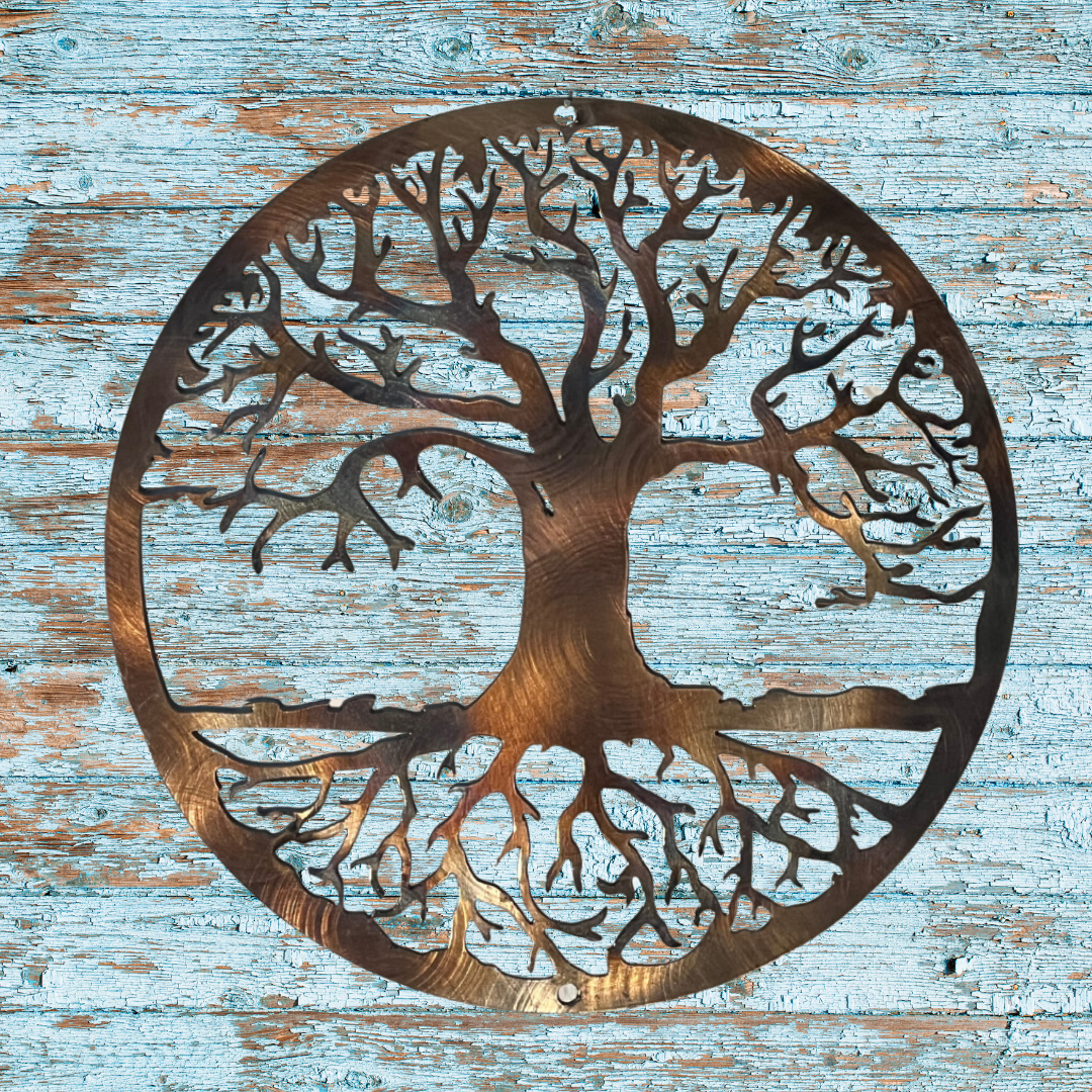 Tree of Life Metal Wall Art – 11.75" x 11.75" | Glossy or Holographic Finish
