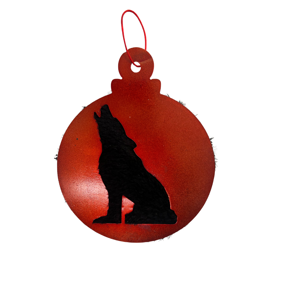 Howling Wolf Silhouette Christmas Ornament – 6"x5"