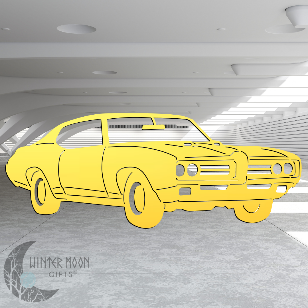 69 GTO "The Judge" Metal Art – Black, Red, Blue, Yellow, White, Heat Painted or Bare Steel
