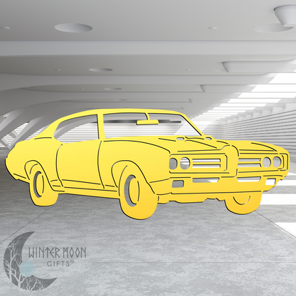 69 GTO "The Judge" Metal Art – Black, Red, Blue, Yellow, White, Heat Painted or Bare Steel