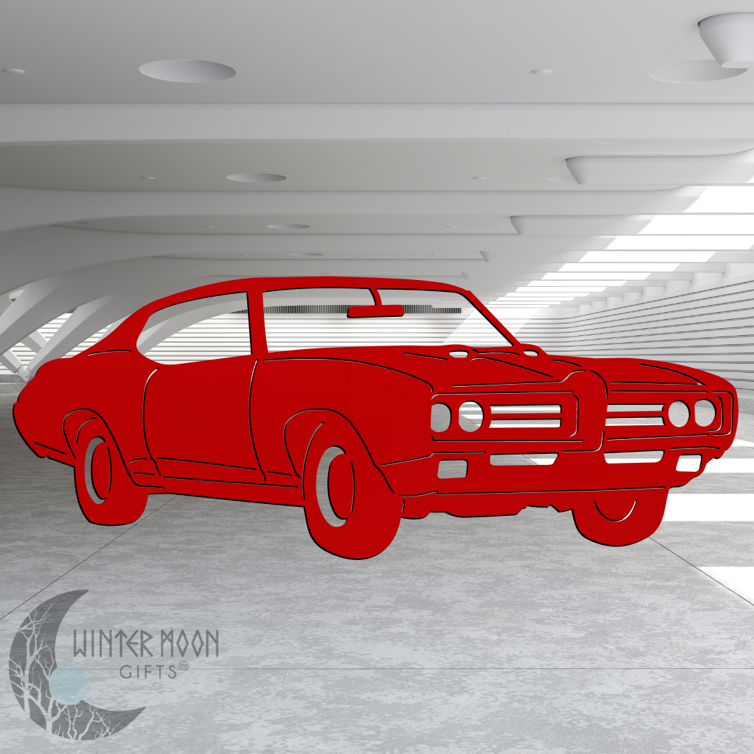 69 GTO "The Judge" Metal Art – Black, Red, Blue, Yellow, White, Heat Painted or Bare Steel