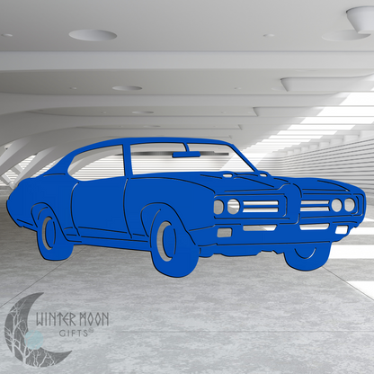 69 GTO "The Judge" Metal Art – Black, Red, Blue, Yellow, White, Heat Painted or Bare Steel