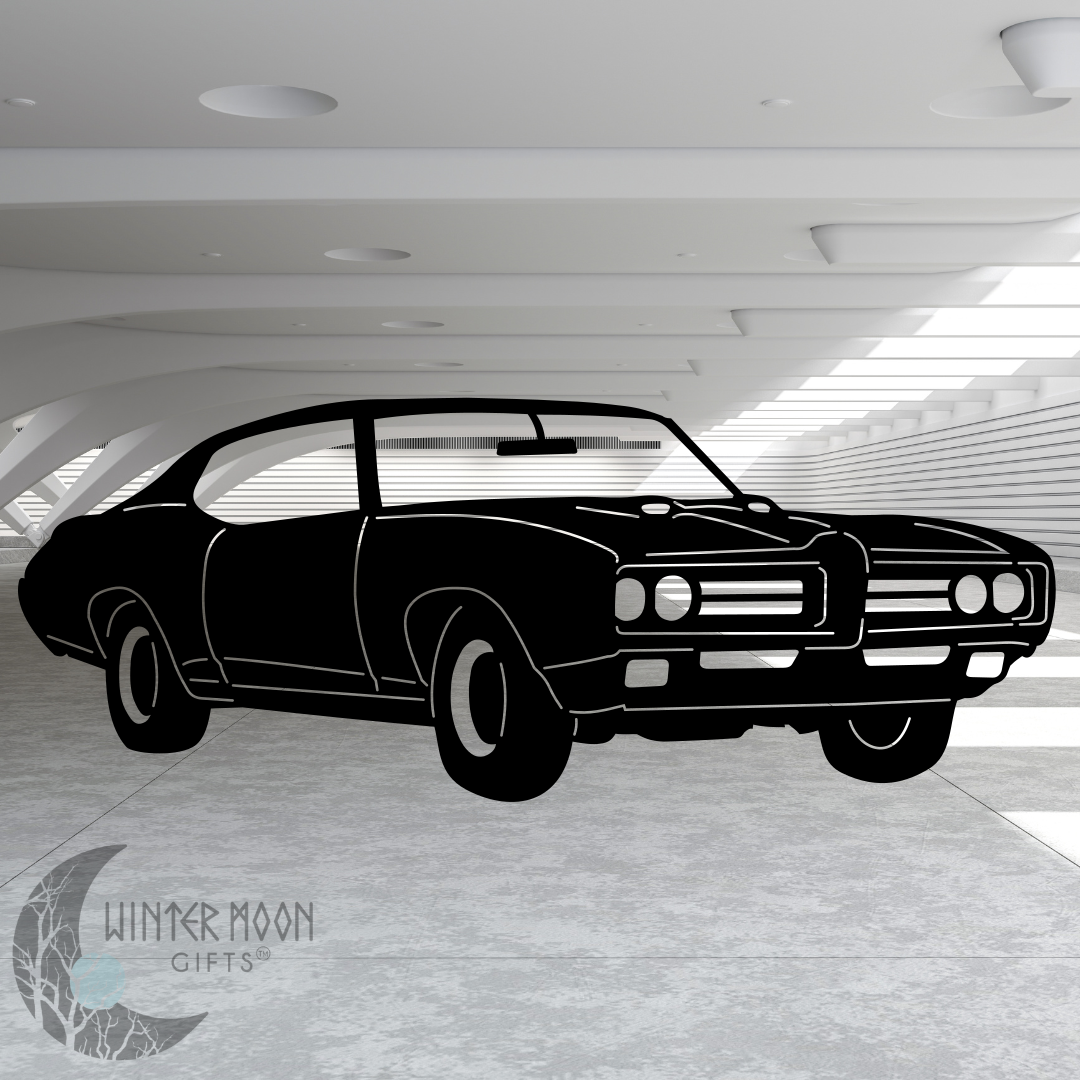 69 GTO "The Judge" Metal Art – Black, Red, Blue, Yellow, White, Heat Painted or Bare Steel