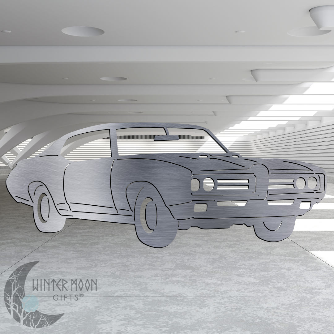 69 GTO "The Judge" Metal Art – Black, Red, Blue, Yellow, White, Heat Painted or Bare Steel5