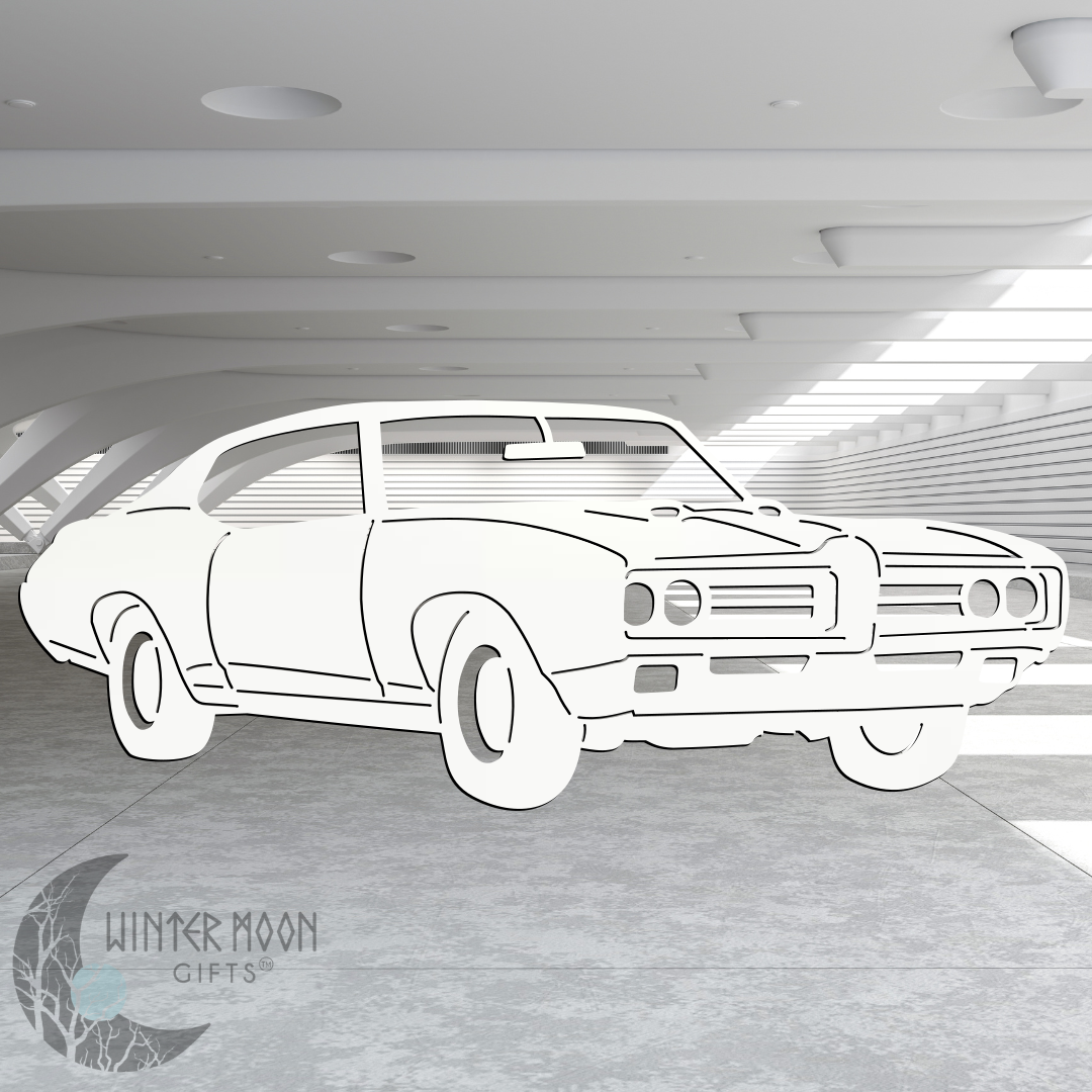 69 GTO "The Judge" Metal Art – Black, Red, Blue, Yellow, White, Heat Painted or Bare Steel
