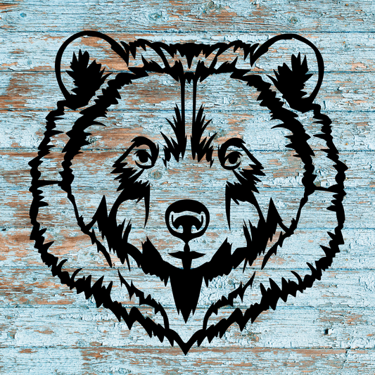 Bear Head Metal Wall Art – 11.6"x11.8" Powder Coated Steel in Black or Copper Finish