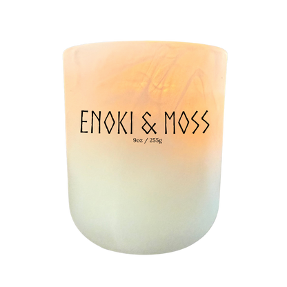 Enoki & Moss Soy Candle – Earthy Handmade Candle with Green Moss and Soft Woods