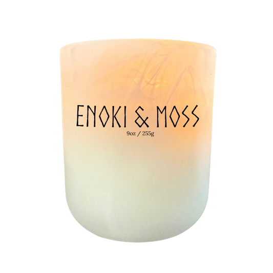 Enoki & Moss Soy Candle – Earthy Handmade Candle with Green Moss and Soft Woods