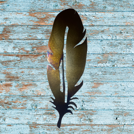 Feather Metal Art 6x 2 – Heat Painted with Glossy Powder Coat