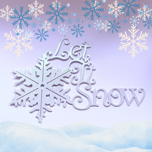 Let It Snow Holiday Metal Sign – 13"x9" Powder Coated Winter Wall Decor