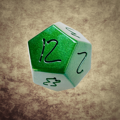 Metallic Emerald DnD Dice Set – Handmade Steel Display Dice for TTRPG Fans