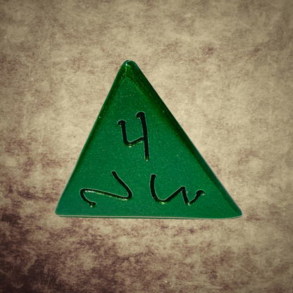Metallic Emerald DnD Dice Set – Handmade Steel Display Dice for TTRPG Fans
