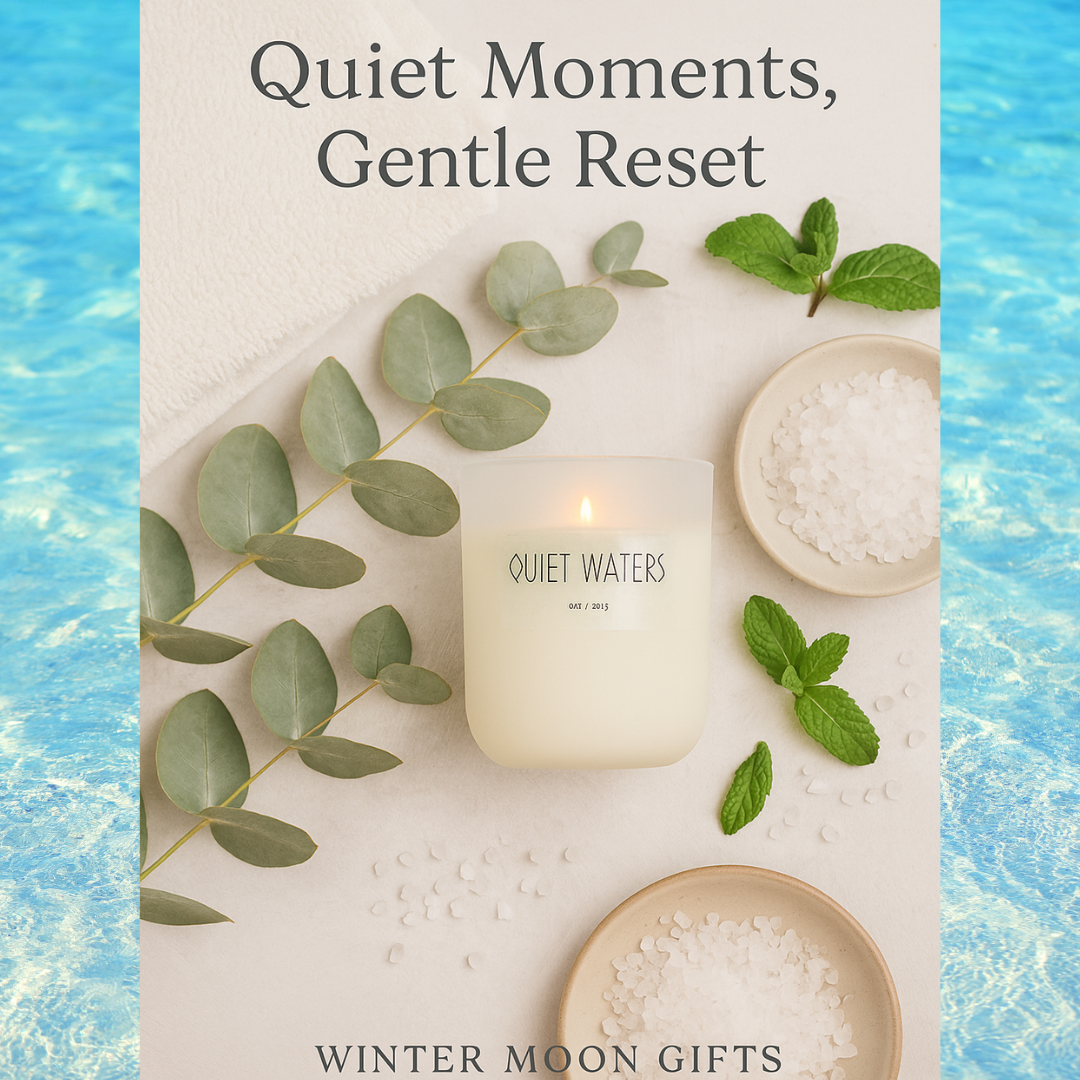 Quiet Waters Soy Candle - Eucalyptus, Sea Salt, Mint