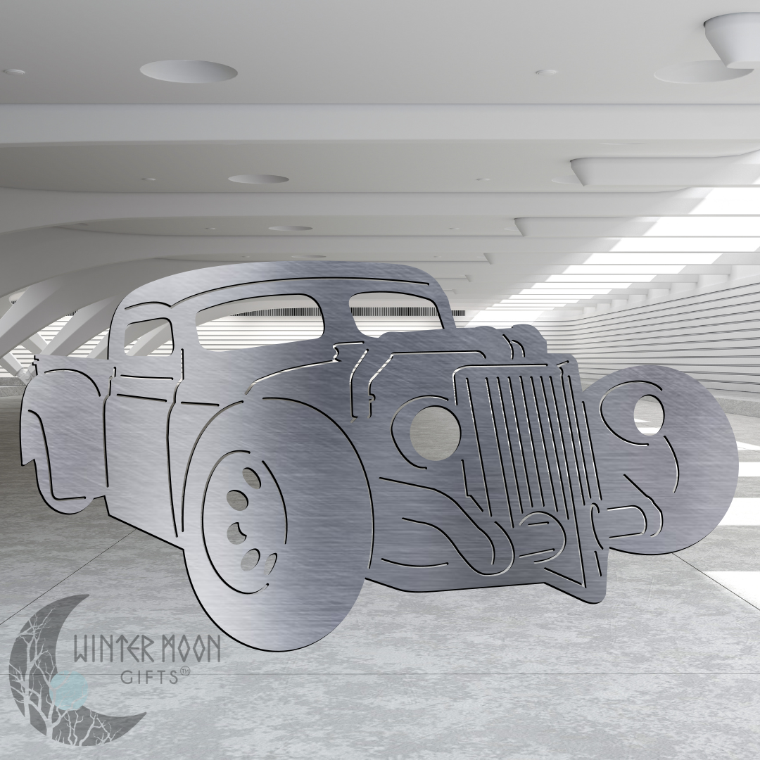 Rat Rod Metal Art – Heat Painted, Black, Copper, or Bare Metal Options