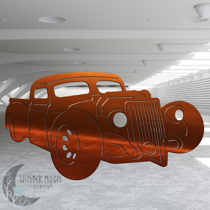 Rat Rod Metal Art – Heat Painted, Black, Copper, or Bare Metal Options