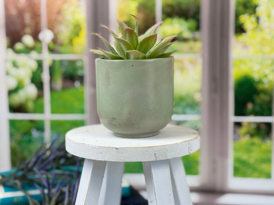 Sonoma Oopsie Planter – Handmade Concrete Pot with Drainage Hole