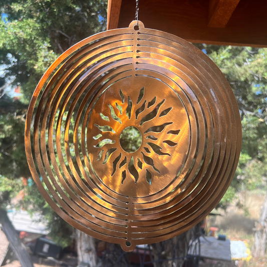 Sun Wind Spinner – Transparent Copper Reflective Metal Art