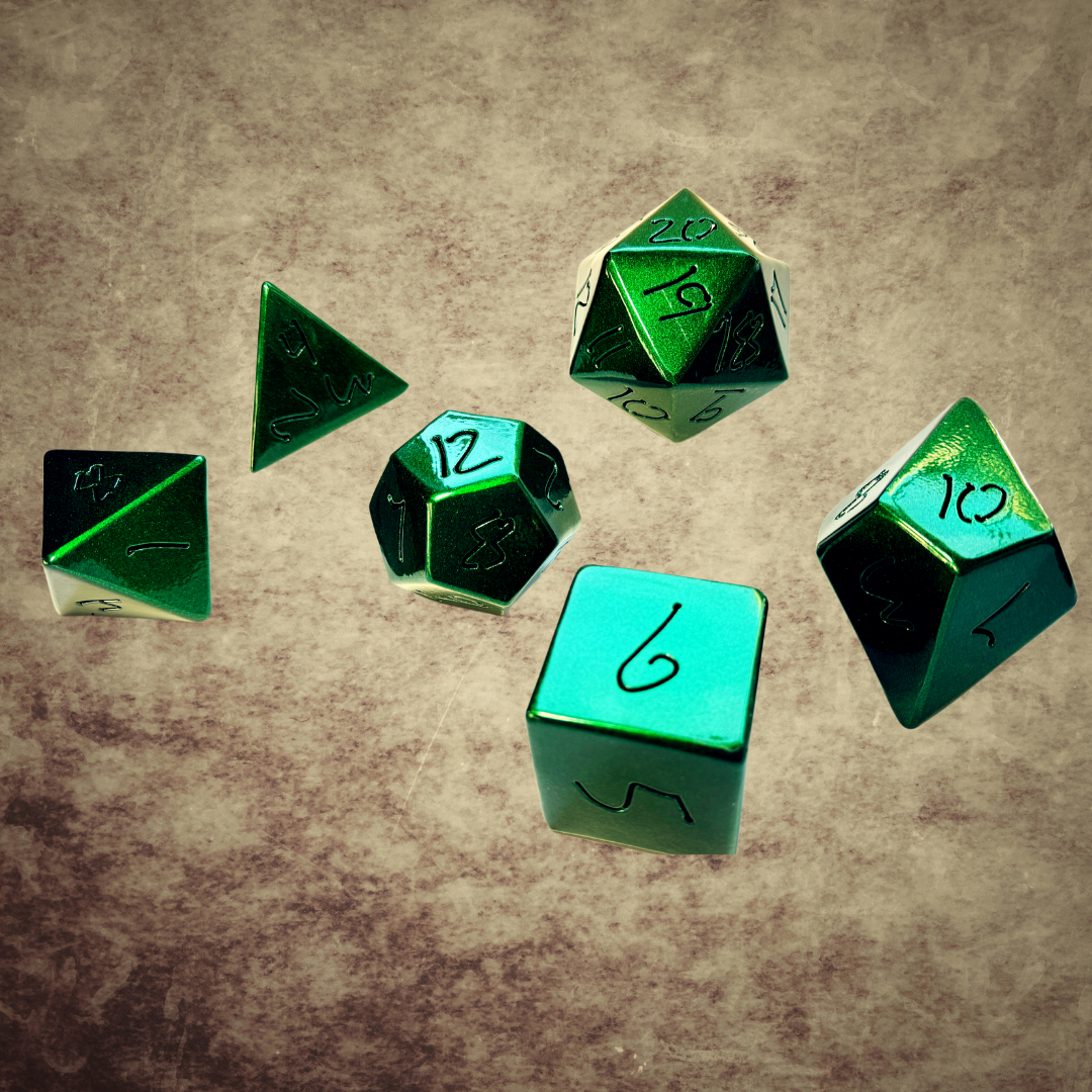 Metallic Emerald DnD Dice Set