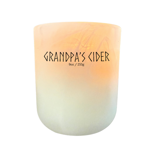 Grandpa’s Cider 9oz soy candle – handmade apple, citrus, and spice candle